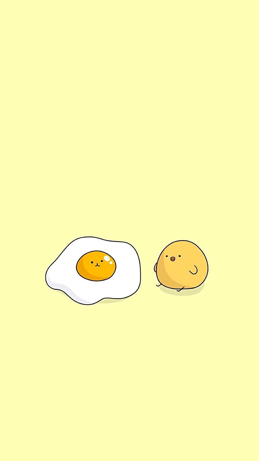 Kawaii Egg, ovos fofos e bacon Papel de parede de celular HD
