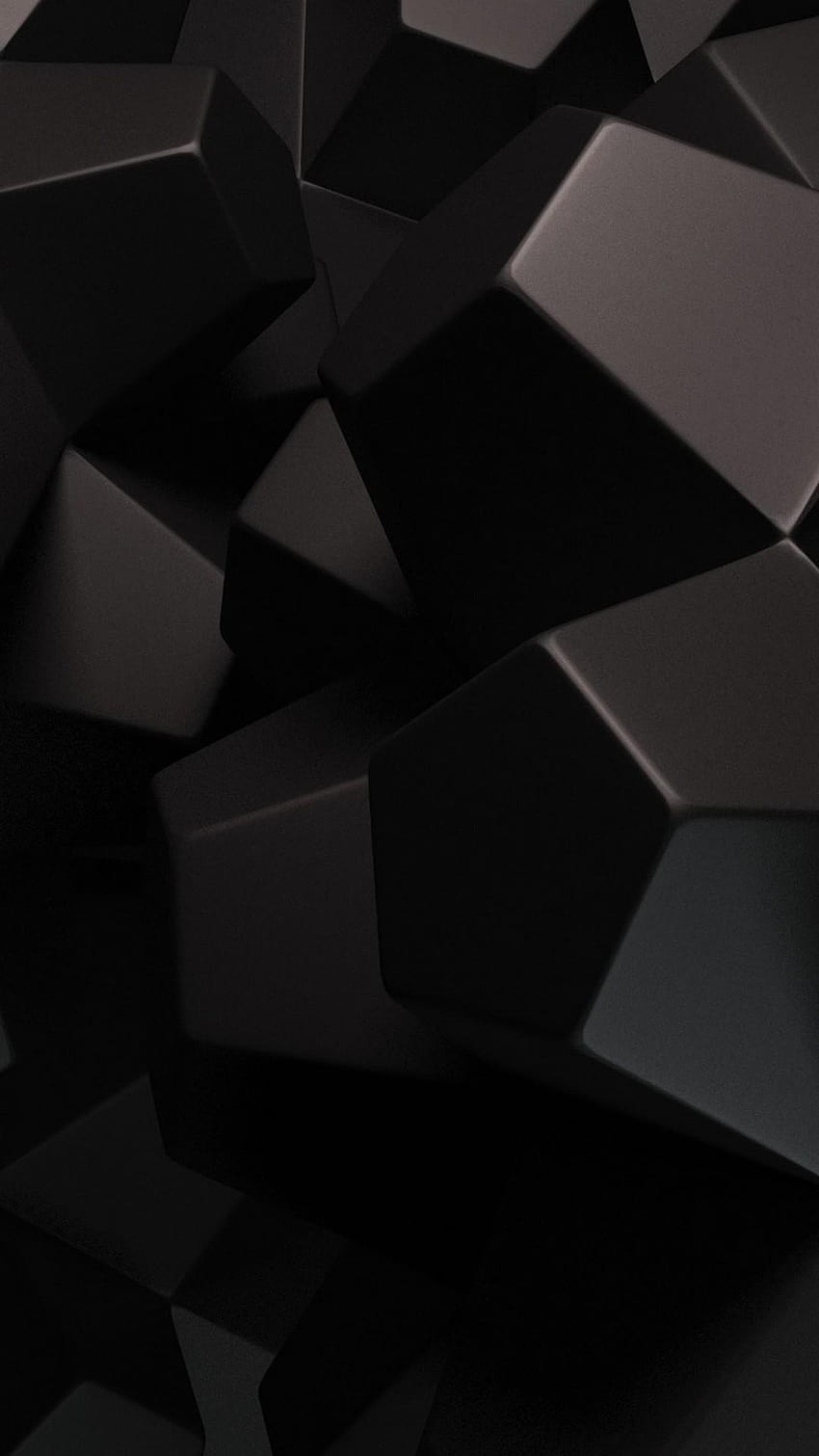 Cubos oscuros 3D abstractos Render, cubos negros 3d iphone fondo de pantalla del teléfono