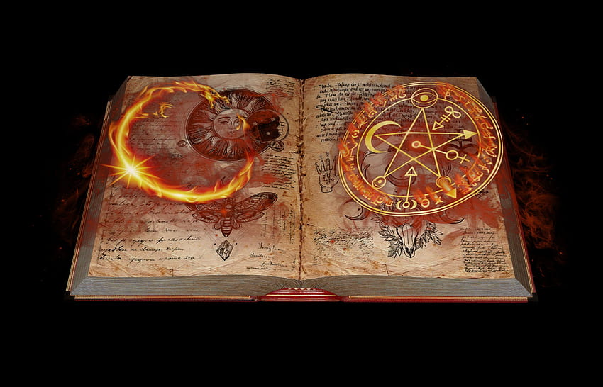 Книга Мистицизъм Магия Мистична фантазия ... горе, магическа книга HD тапет