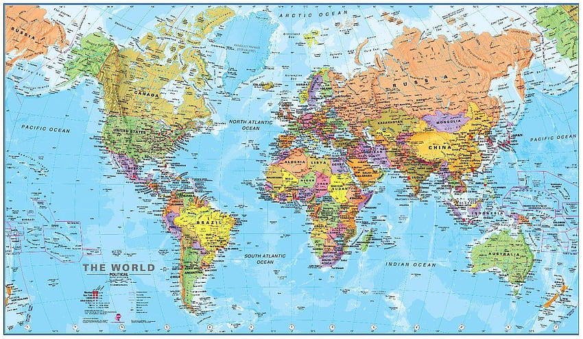 Political World Map Poster, map of world HD wallpaper