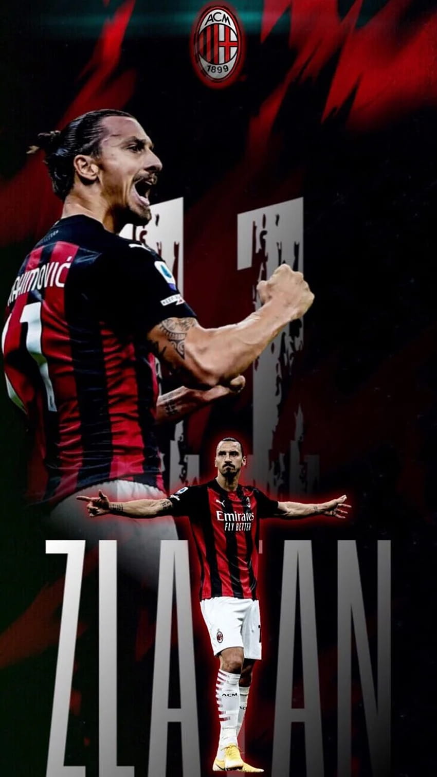 ズラタン・イブラヒモヴィッチ Zlatan Ibrahimović【Milan】Ver.3, ibrahimovic milan HD phone wallpaper