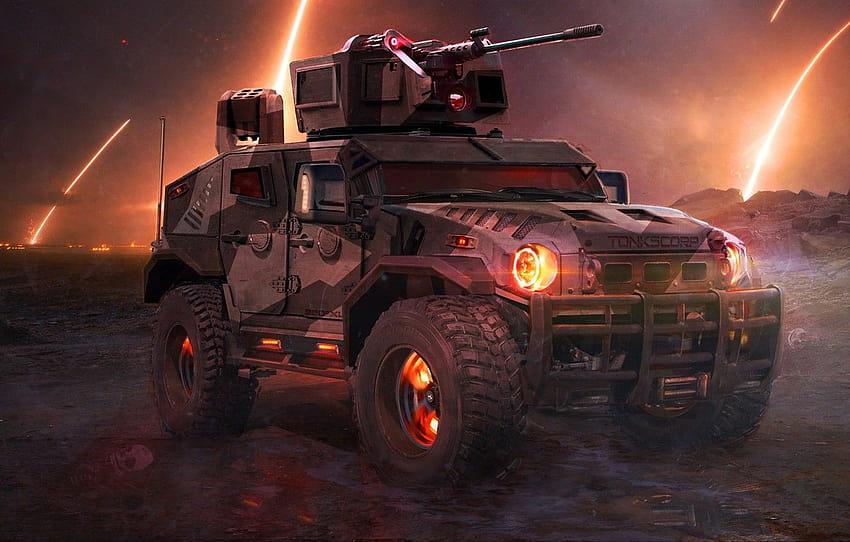 Armored car, TONKSCORP, Jason Tonks, Military Prowler Concept, Assault Vehicle Concept , section оружие, army cars HD wallpaper
