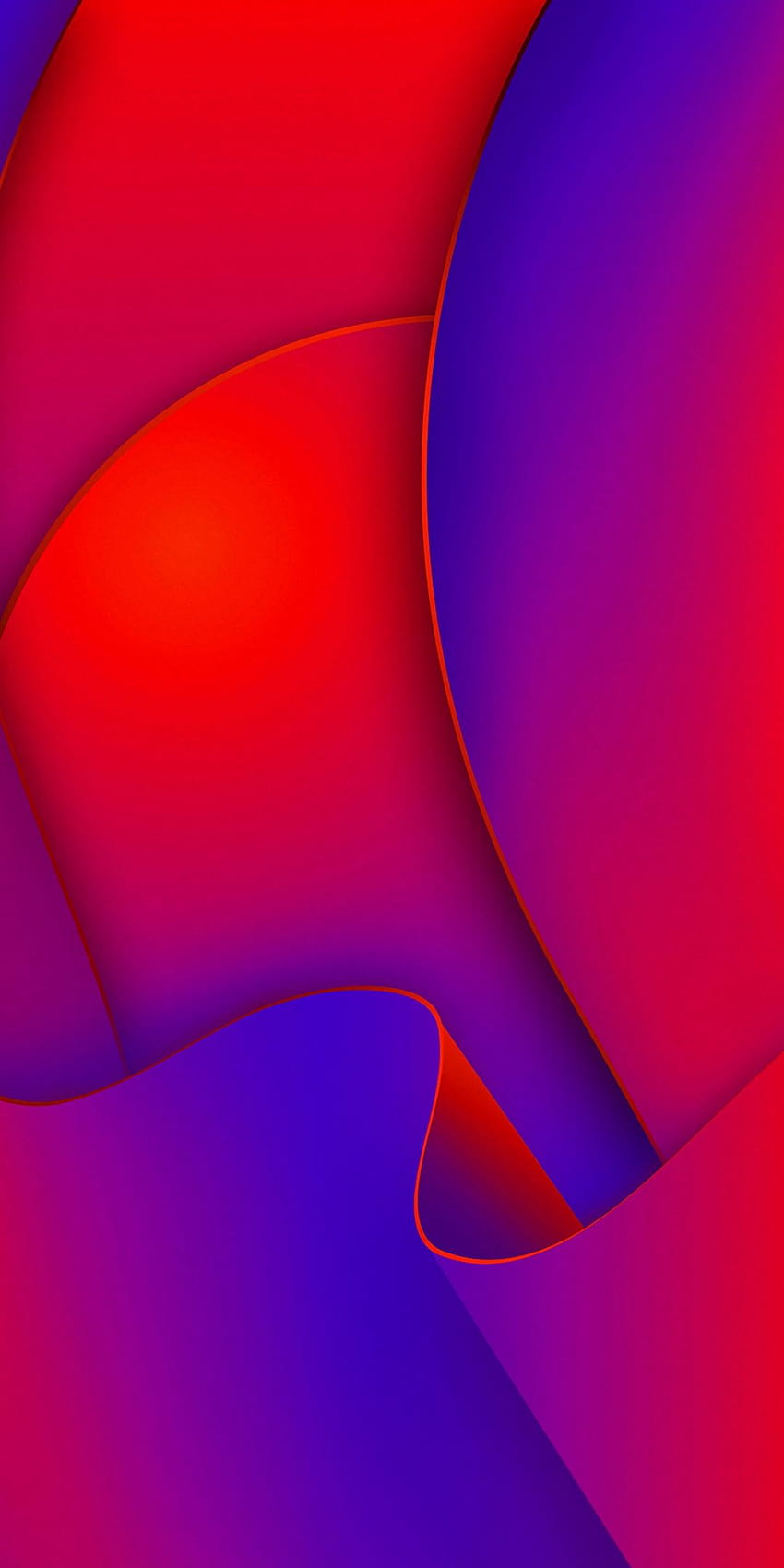 Red shape, wavy lines, pink, colorful wavy lines HD phone wallpaper