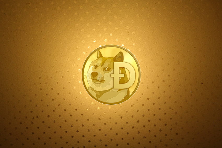 The golden coin of Doge., dogecoin HD wallpaper