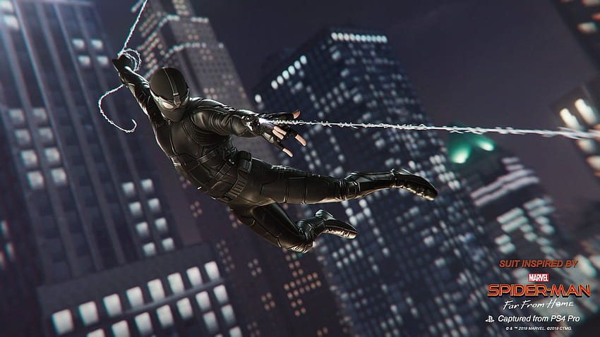 spider mans stealth suit HD wallpaper