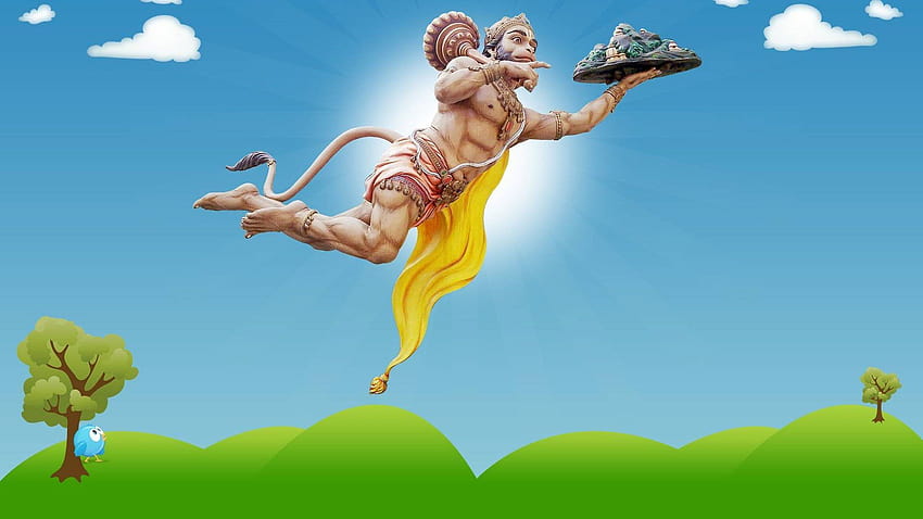 Lord Hanuman Angry Animated 게시자: 사라 앤더슨, 만화 하누만 HD 월페이퍼