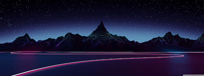 Outrun Ultra Backgrounds for : & UltraWide & Laptop : Multi Display, Dual & Triple Monitor : Tablet : Smartphone, retro dual monitor HD wallpaper