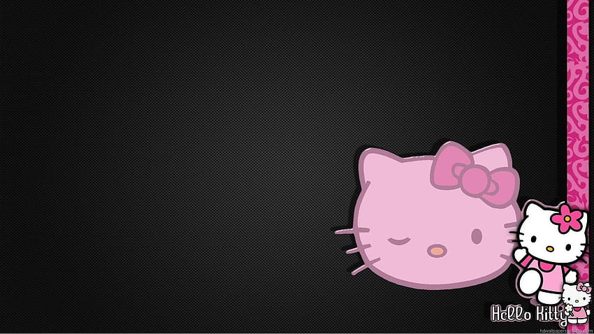 Rosa und schwarze Hello Kitty-Hintergründe, Blase hallo Kitty HD-Hintergrundbild