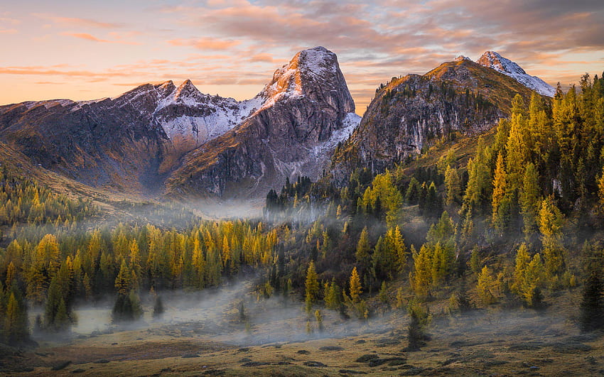 Mañana de otoño cerca de Passo Di Giau Dolomitas Italia Paisaje Naturaleza Android para su o teléfono 3840x2400: 13, otoño dolomitas italia fondo de pantalla