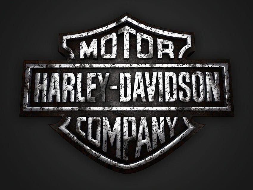 атрактивно лого на harley davidson сиво други, лога на harley davidson HD тапет