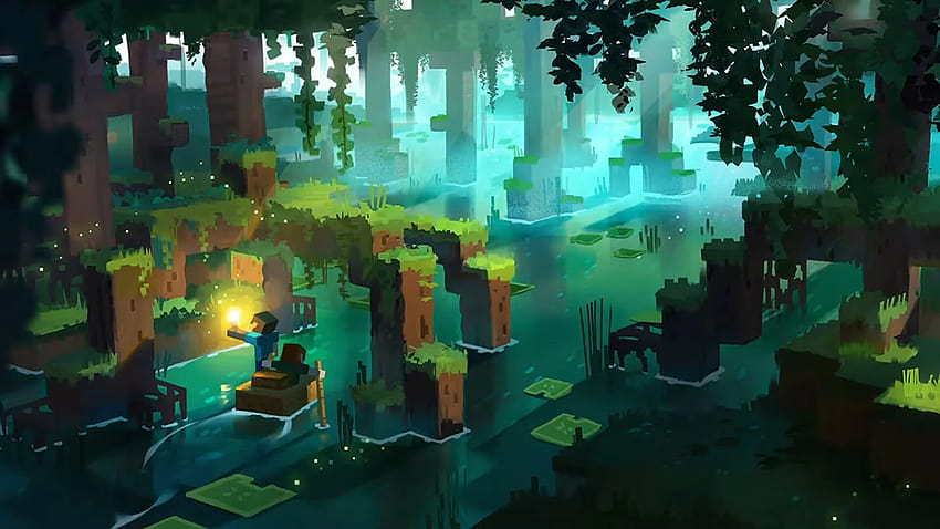 Minecraft-Mangrovensümpfe: Wann kommen Mangrovensümpfe zu Minecraft?, Mangrovensumpf-Minecraft HD-Hintergrundbild