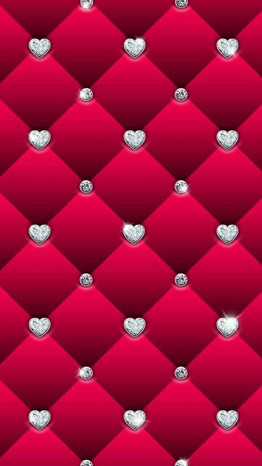 Red Diamond Hearts Impressionnant Rouge et Diamants, diamant coeur Fond d'écran de téléphone HD