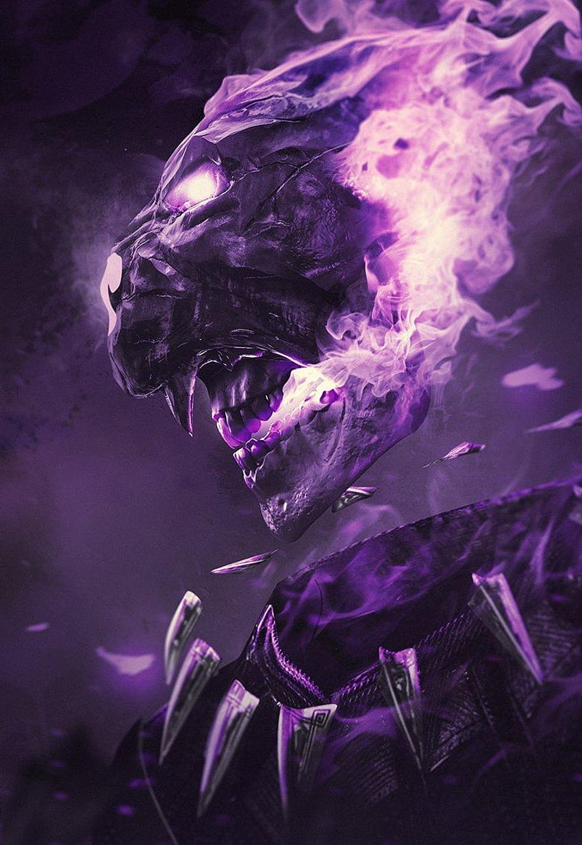 Black Panther กลายเป็น Ghost Rider คนใหม่ในแฟนอาร์ตสุดเจ๋ง cosmic ghost rider วอลล์เปเปอร์โทรศัพท์ HD