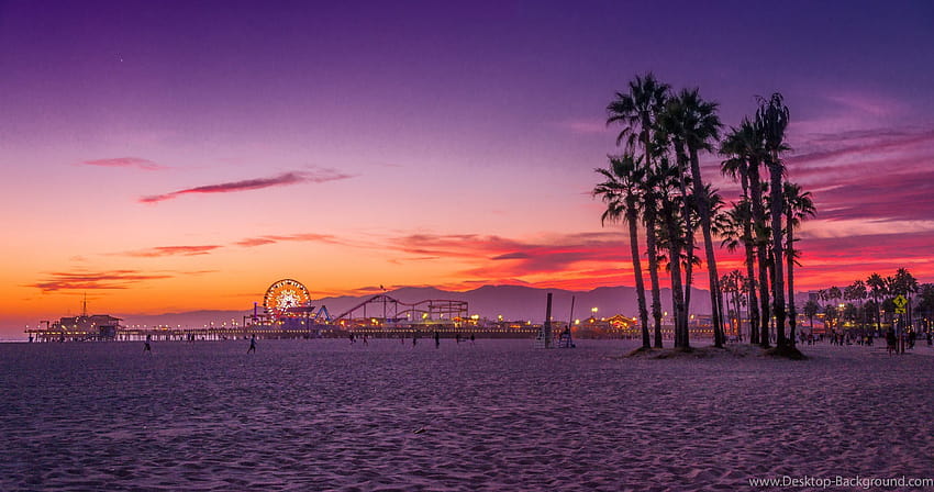 Лос Анджелис, плаж Санта Моника, 4096x2160 HD тапет