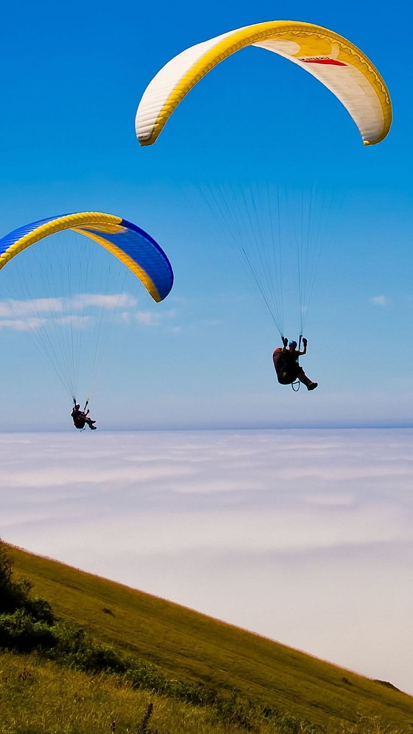 mountain sky paragliders iphone 6, paragliding phone HD phone wallpaper
