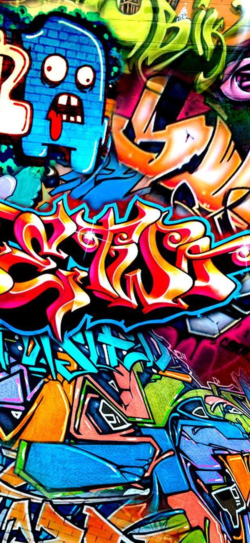 Mur de graffiti Iphone, graffiti androïde 3d Fond d'écran de téléphone HD