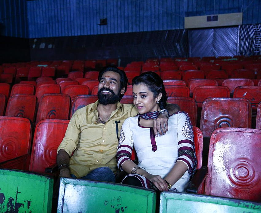 Актьорът Дануш и Триша Кадри от Тамилски филм на Коди, филм на Коди HD тапет