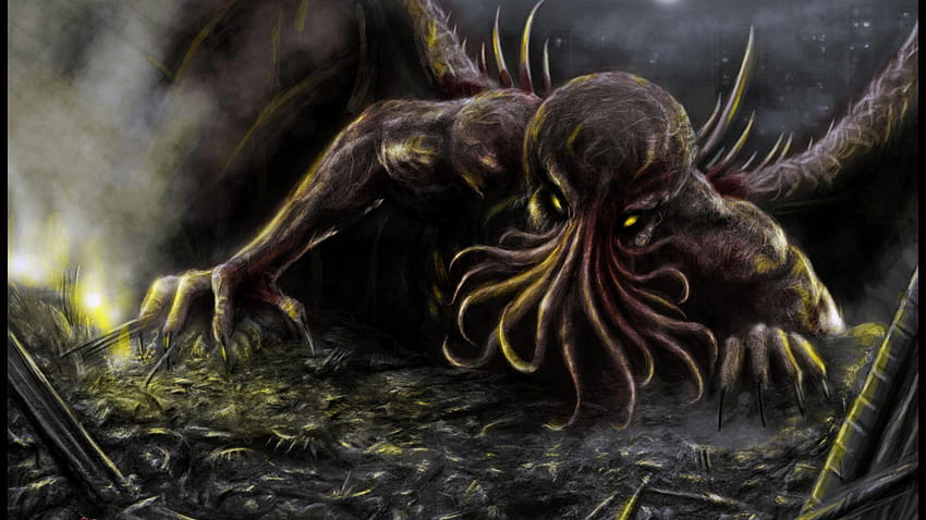 Cthulhu Lovecraft Necronomicon S Buzun Altında HD duvar kağıdı