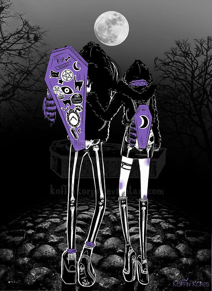 spooky scary skeletons by koffinkorps d9c9khf HD phone wallpaper