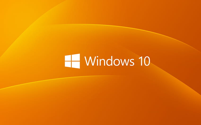 laptop per Windows 10, arancione, giallo, testo, ambra, carattere, logo, linea, proprietà materiale, grafica, marca, laptop Windows 10 Sfondo HD