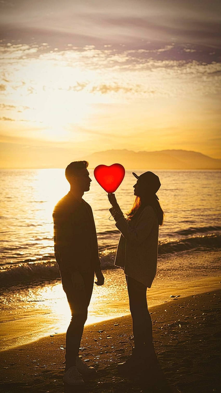 Couples in Sunset 1080X1920, love couple full screen HD phone wallpaper