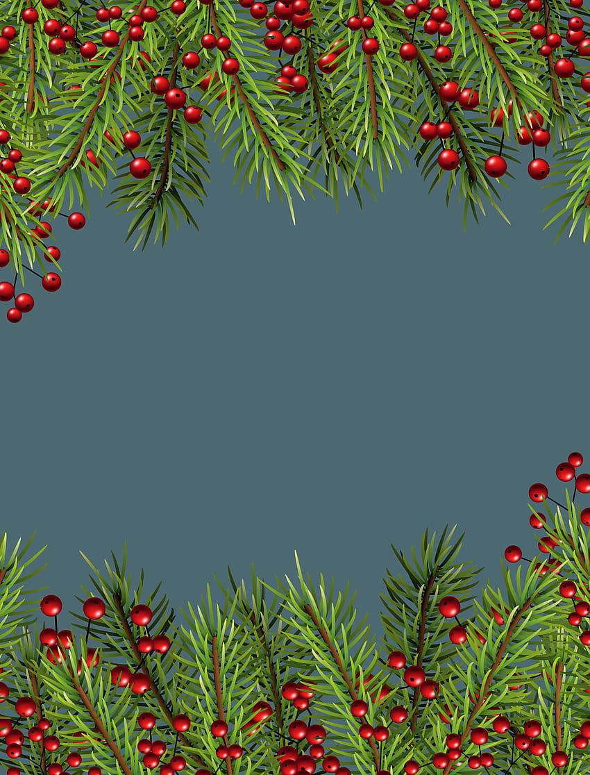 Cadre PNG de bordure transparente de houx de Noël, bordure de Noël Fond d'écran de téléphone HD