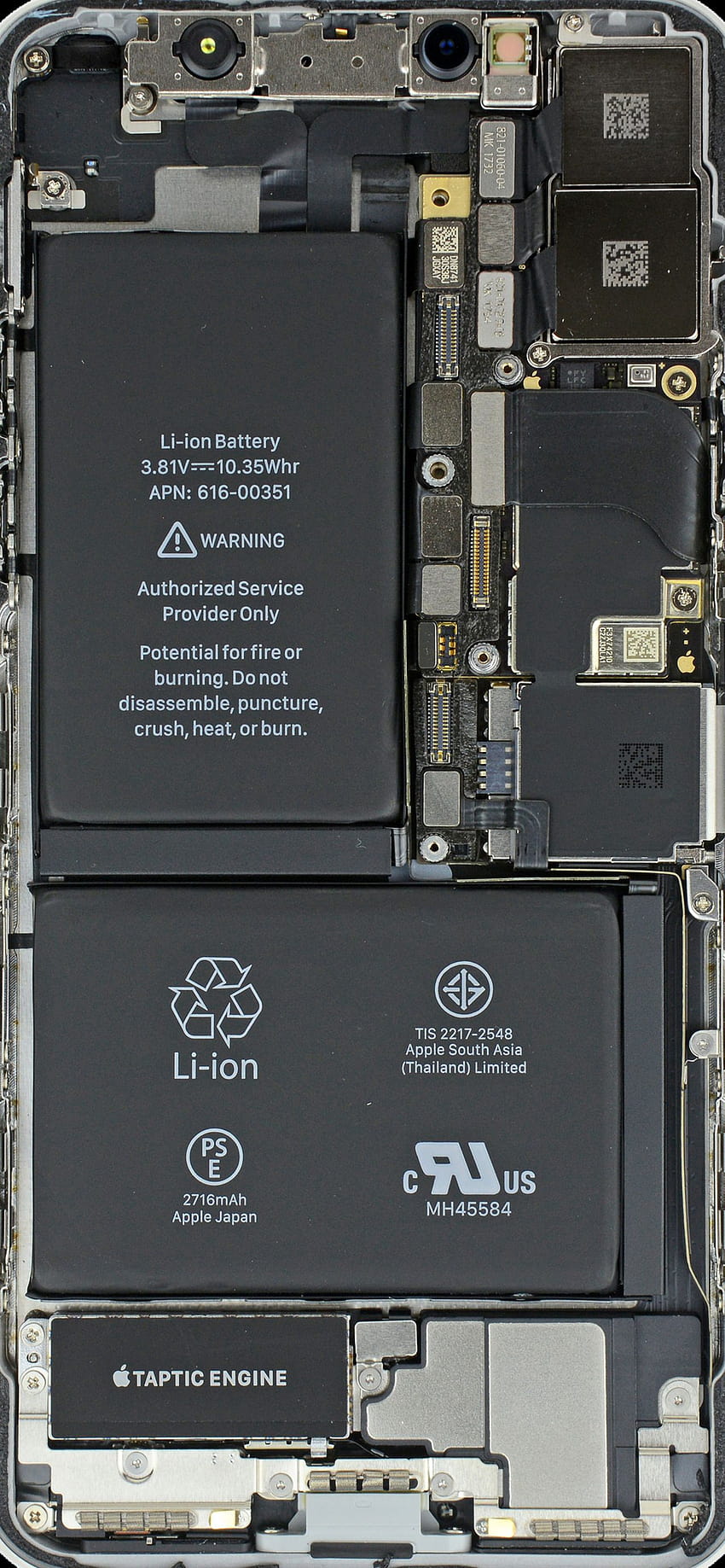 iPhone X Elementy wewnętrzne [], płyta główna telefonu 3d Tapeta na telefon HD
