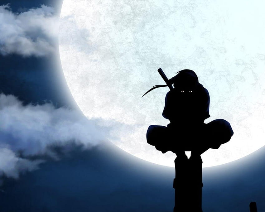 lune silhouette naruto shippuden uchiha itachi anime ninja anbu, itachi anbu Fond d'écran HD