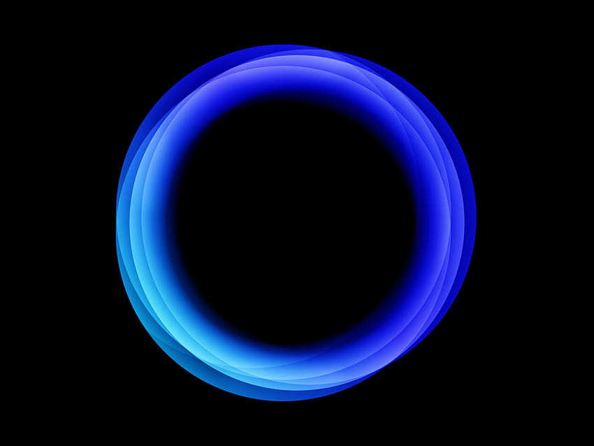 7 Blue Circle, neon circle HD wallpaper