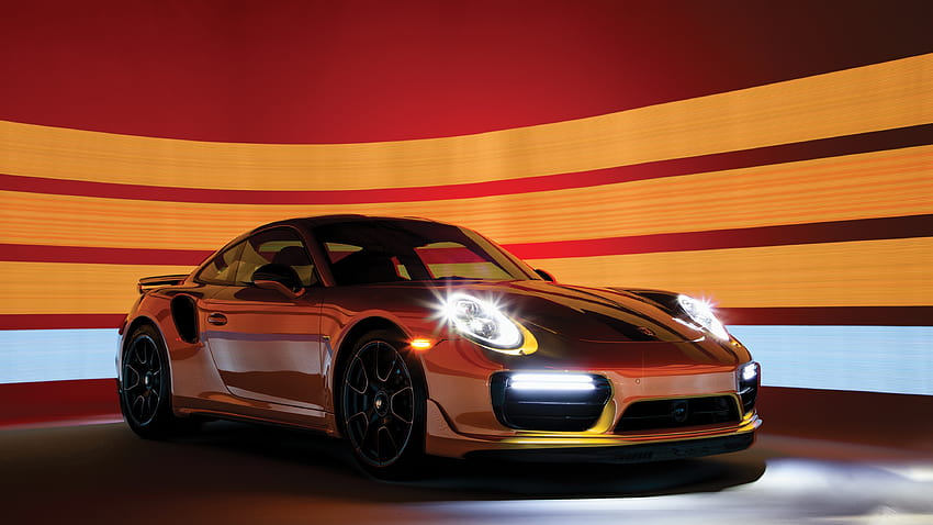 Orange, Headlights, Supercars, Porsche 911 Turbo S Exclusive Series, porsche 911 orange HD wallpaper