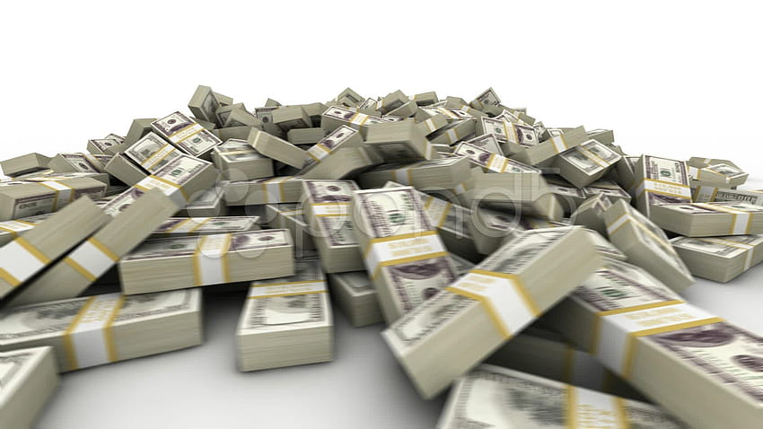 Sto dolarów stosu banknotów ~ & Stock Footage, stos nowych 100 banknotów dolarowych Tapeta HD