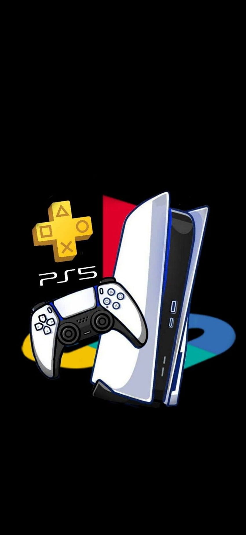 PlayStation 5 로고, PS5 만화 HD 전화 배경 화면