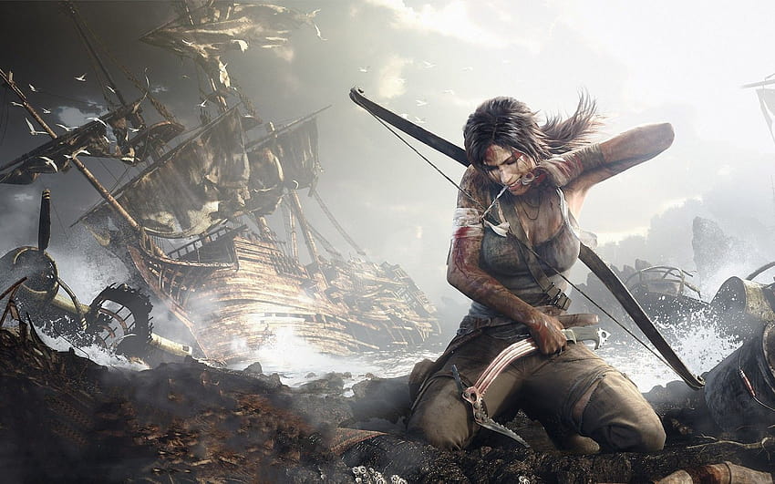 video games, Tomb Raider, Lara Croft, injury, wounds :: HD wallpaper