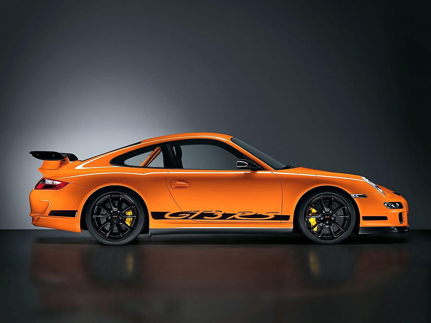 Yarış Turuncu Porsche 911 GT3 RS Spor Araba Wal, porsche gt3 rs siyah ve turuncu HD duvar kağıdı