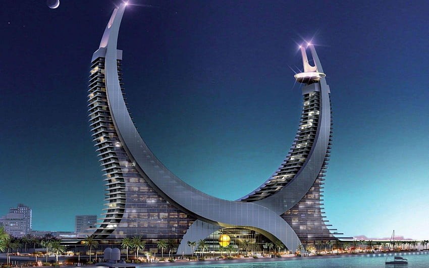 Simplesmente: edifícios Katara Lusail Marina Tower Qatar papel de parede HD