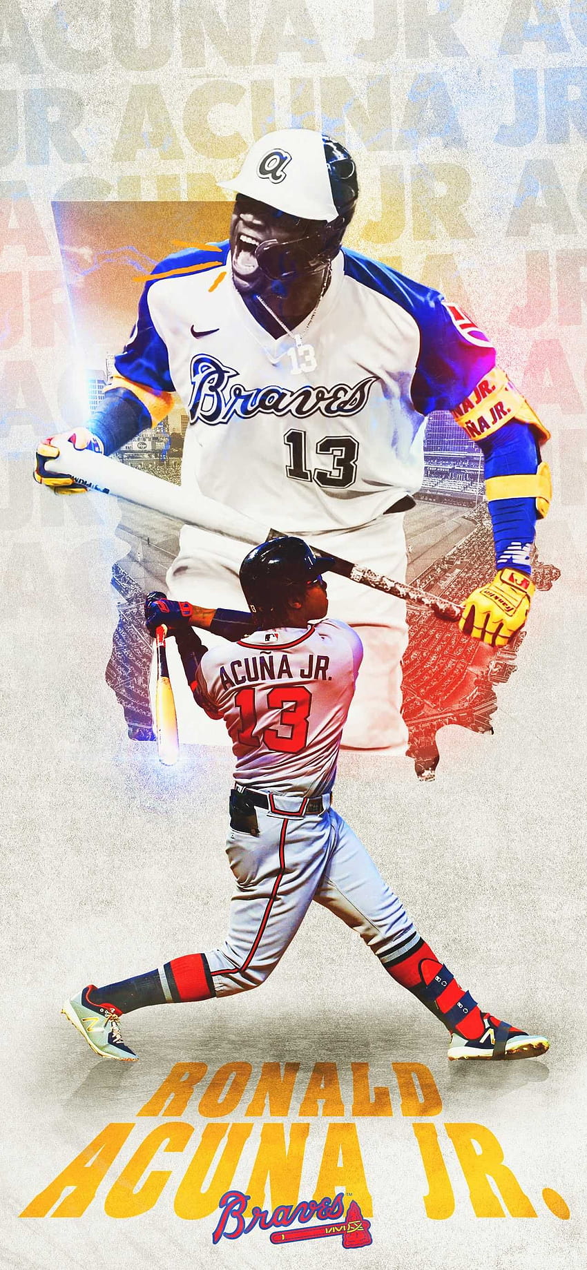 Ronald Acuna Jr. Discover more Atlanta Braves, Baseball, Braves, Major League Baseball, MLB wal…, ロナルド・アクーナ・ジュニア・ブレーブス HD電話の壁紙