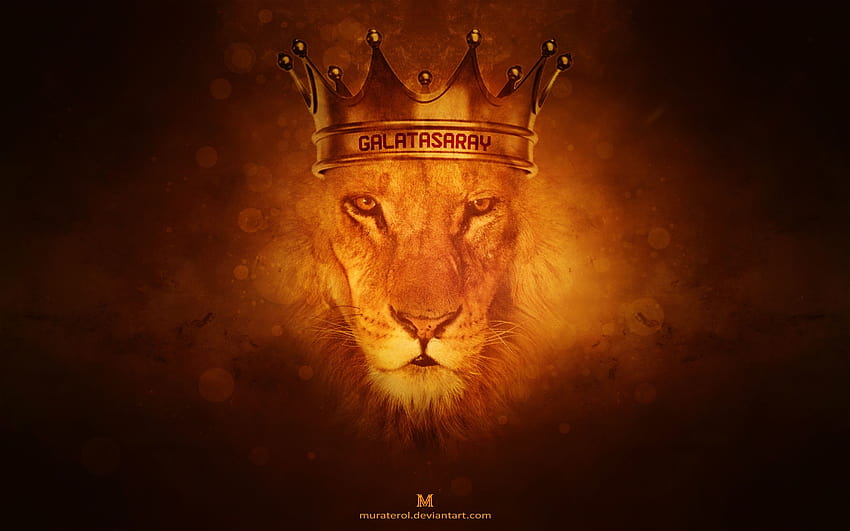 Лъв с корона 2020, символ на лъв HD тапет