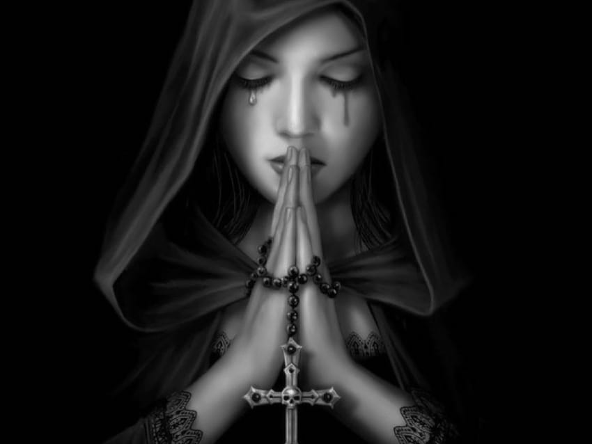 GOTHIC PRAYER, shhh woman HD wallpaper