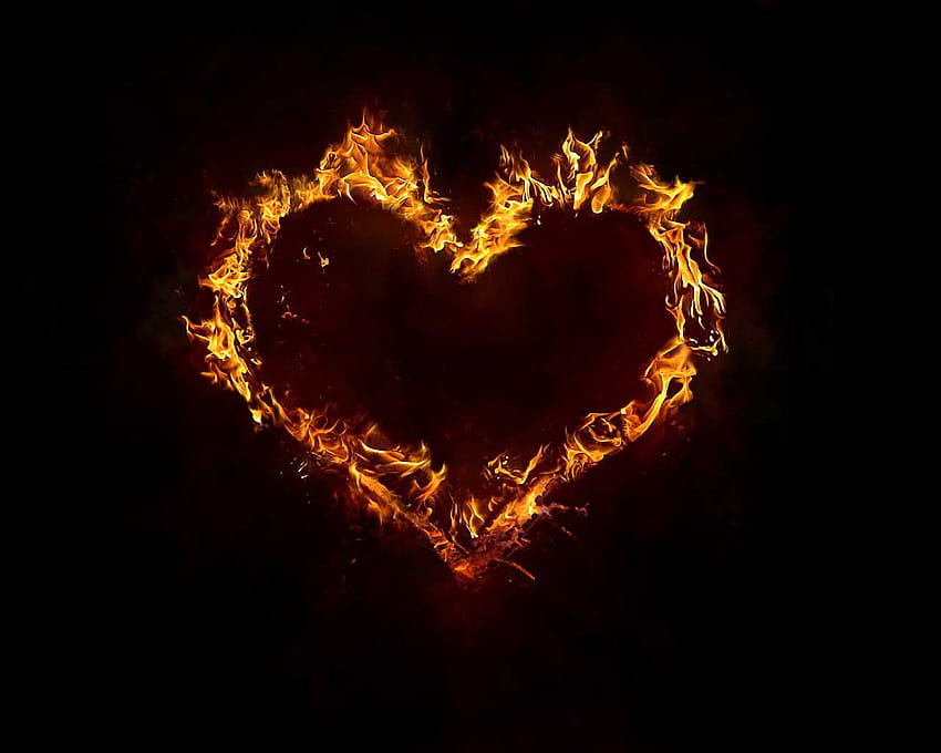 Love Heart Fire Computer Themes 1280x1024, fire heart HD wallpaper
