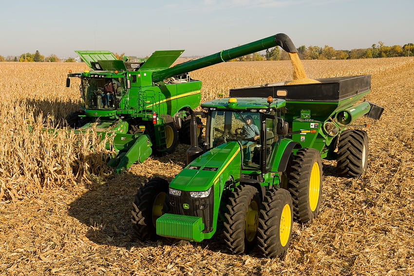 John Deere Tractors Group, equipamentos agrícolas papel de parede HD