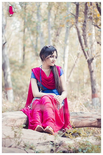 Punjabi Girl in Patiala Suit with Coffee Colour Patiala Salwar-as247.edu.vn
