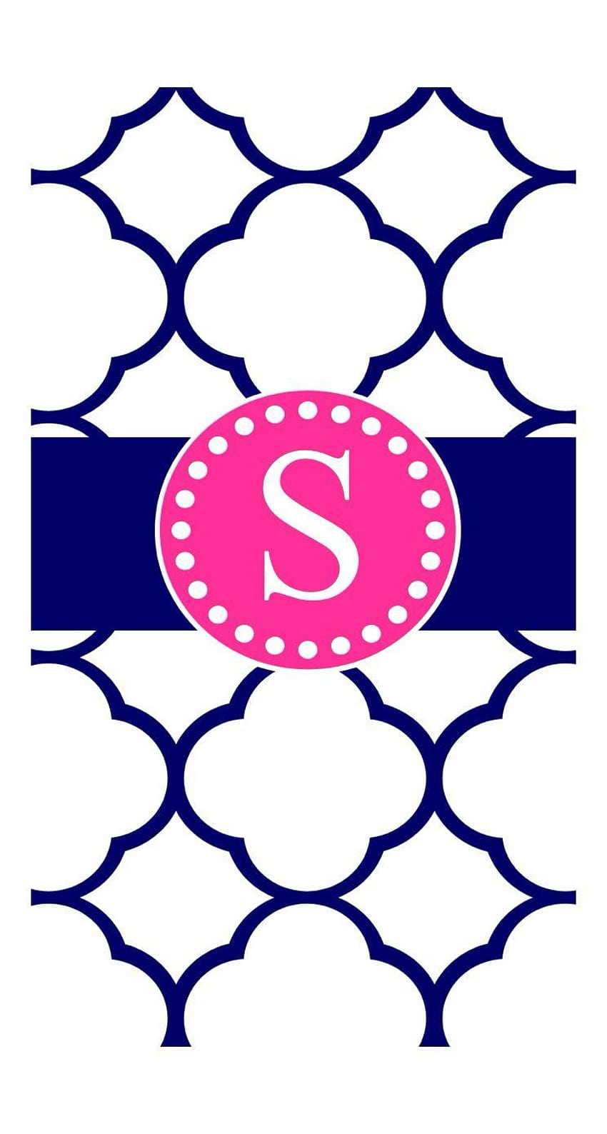 Monogram S biru tua dan merah muda, desain huruf s wallpaper ponsel HD