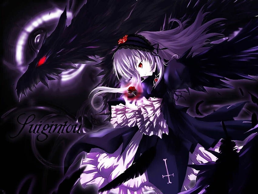 4 Dark Anime Girl:, für PC und Handy, cooles Anime-Lila HD-Hintergrundbild
