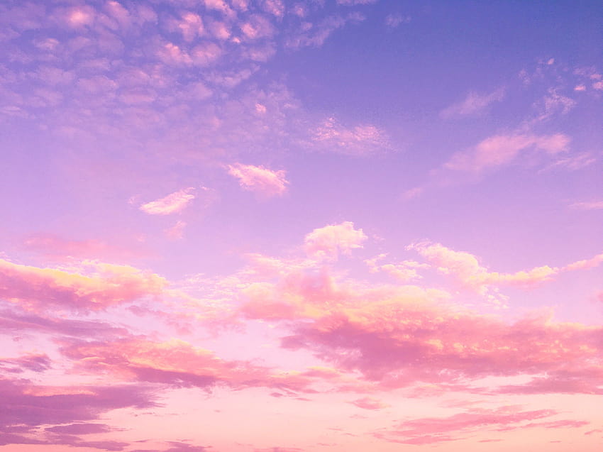 Clouds Laptop, Wolken rosa Ästhetik HD-Hintergrundbild