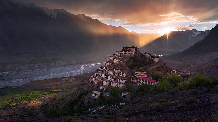 Biara Kunci di Spiti, Himachal oleh Microsoft, lembah spiti Wallpaper HD