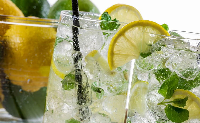 Mojito cocktail lemon ice beverage HD wallpaper