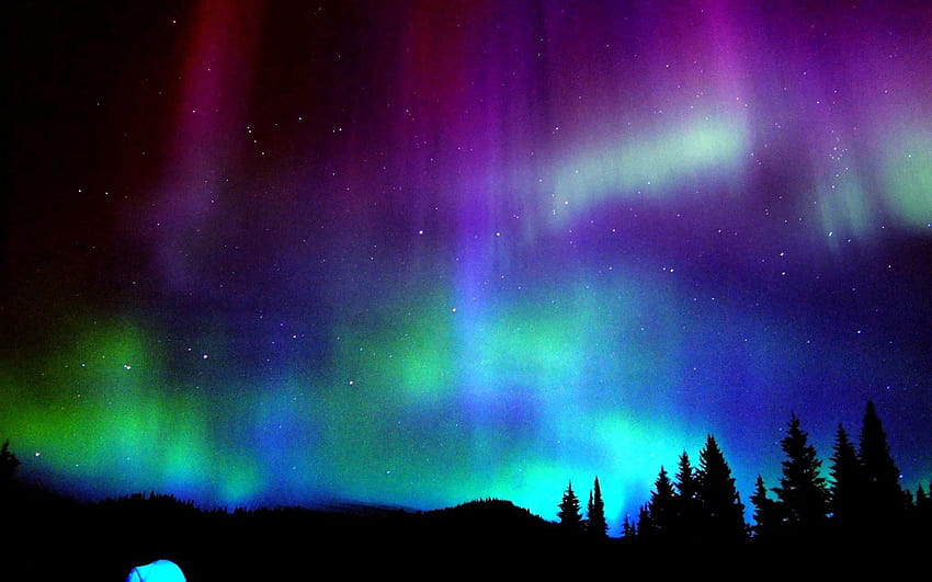 Purple Northern Lights, aurora borealis finland HD wallpaper