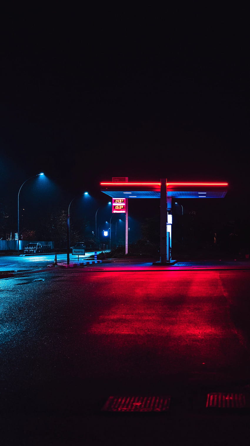 1350x2400 nocne miasto, neon, światła miasta, ulica, neonowy telefon miejski Tapeta na telefon HD