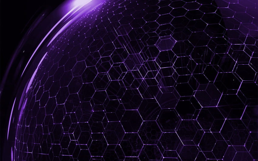 purple hexagons HD wallpaper