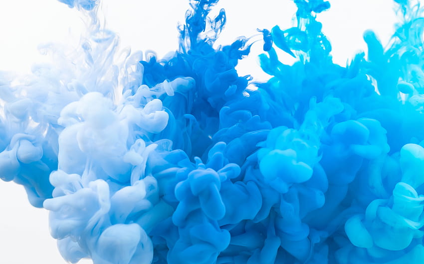 Ink dipping, blue HD wallpaper